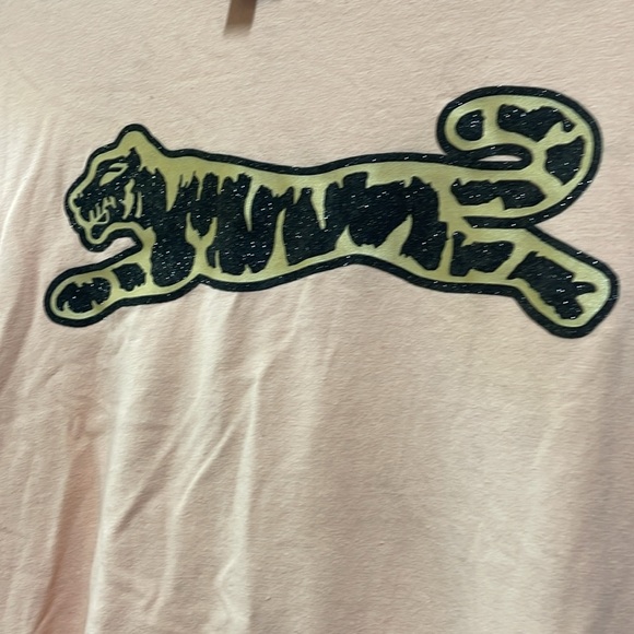Le Tigre glitter tiger logo peach colored XL t-shirt - Picture 2 of 7
